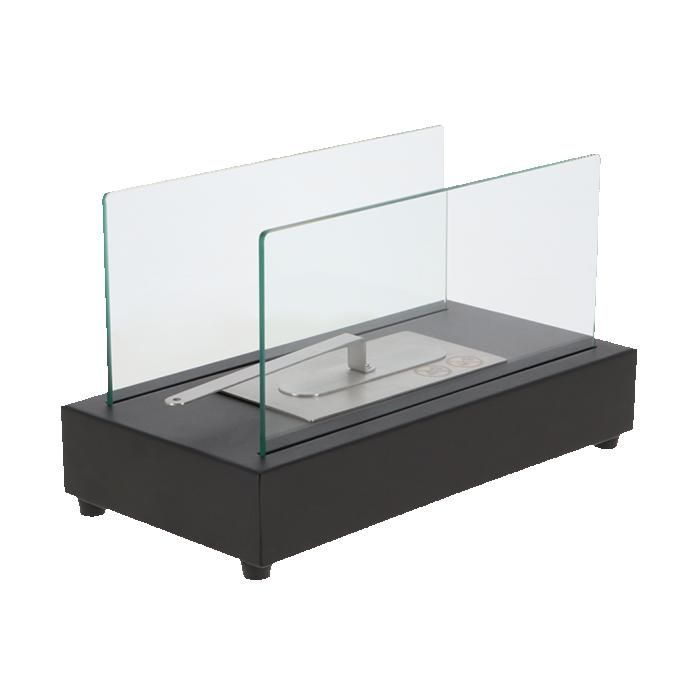 Feuerstelle – FANCY FLAMES – Bioethanol-Tischkamin – Schwarz – B 35,5 x T 18 x H 20,6 cm – Umweltfreundlich