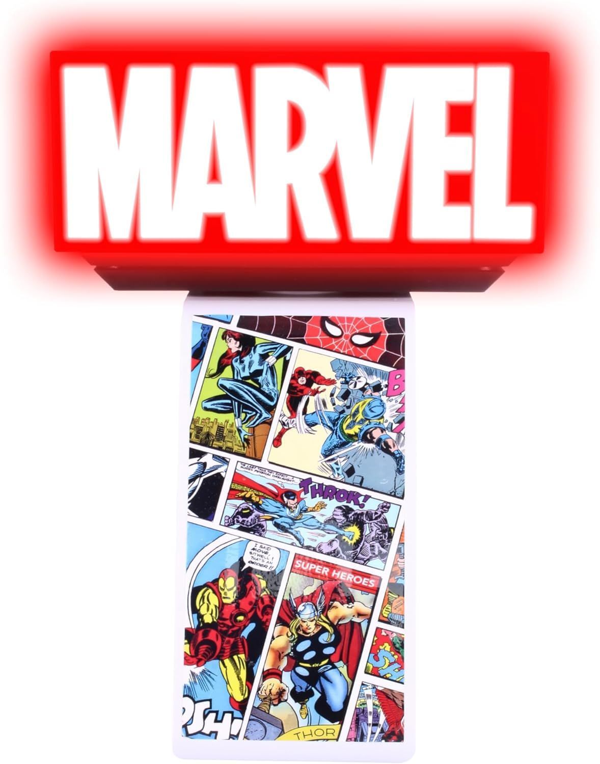 Marvel Ikon Light Logo Figur – EXQUISITE GAMING – Cable Guys – Halterung für Kopfhörer, Smartphone oder kleines Zubehör – 25 cm