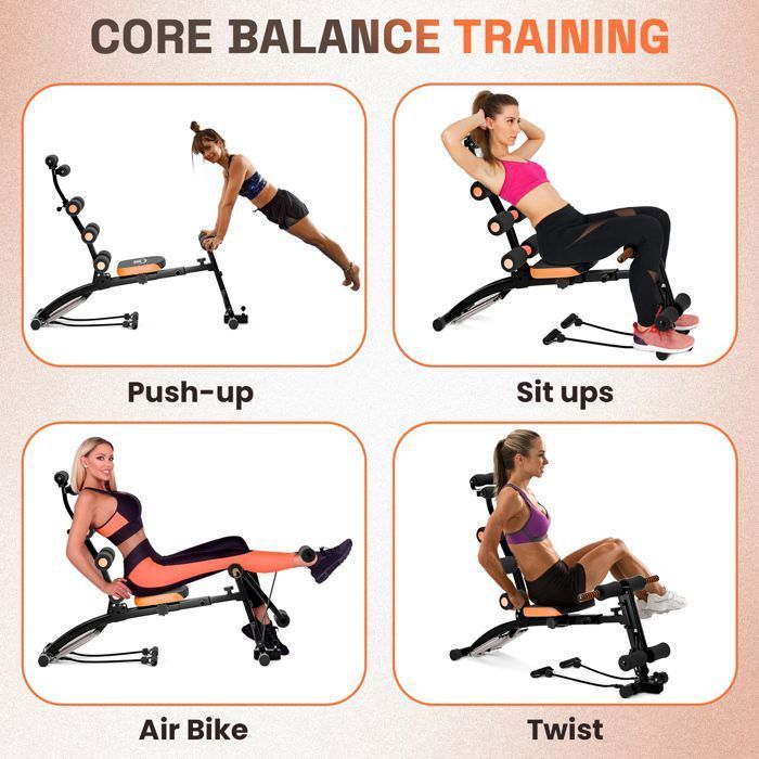 Banco de pesas multifuncional FLASIDU - Banco de entrenamiento abdominal y de espalda - Ajustable, plegable e inclinable