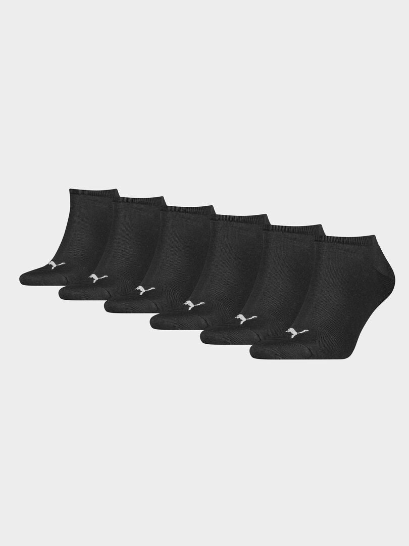 Een set van 6 paar unisex 'Puma' sokken - ZWART
