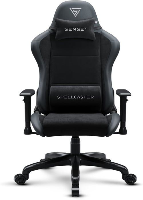 Gamingstoel - FUKU - Spellcaster - Eco-leer & Alcantara - 160° kantelbaar - 1D-armleuningen - Zwart