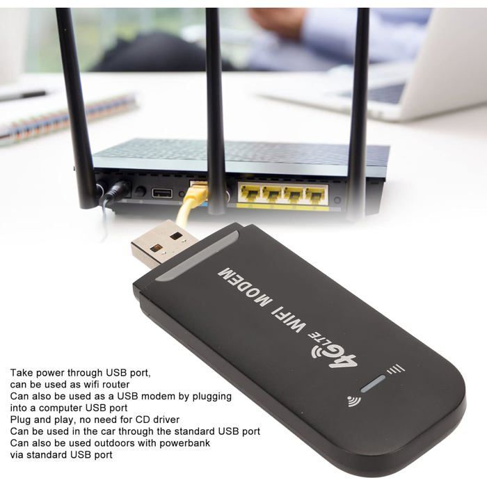 USB WiFi Adapter, 3G/4G LTE USB WiFi Router, 10 Users, Standard SIM Card Slot, Mobile WiFi Dongle Hotspot