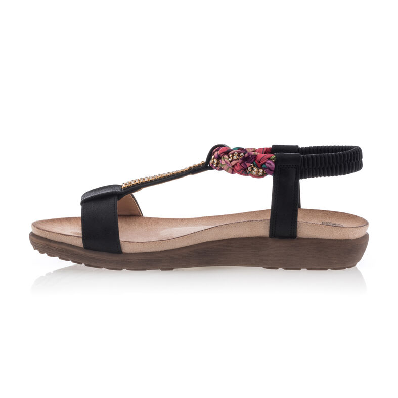 Sandalias negras para mujer / Zapatos de punta abierta