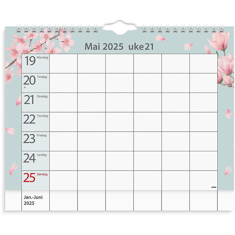 Calendario de pared para el hogar 2025