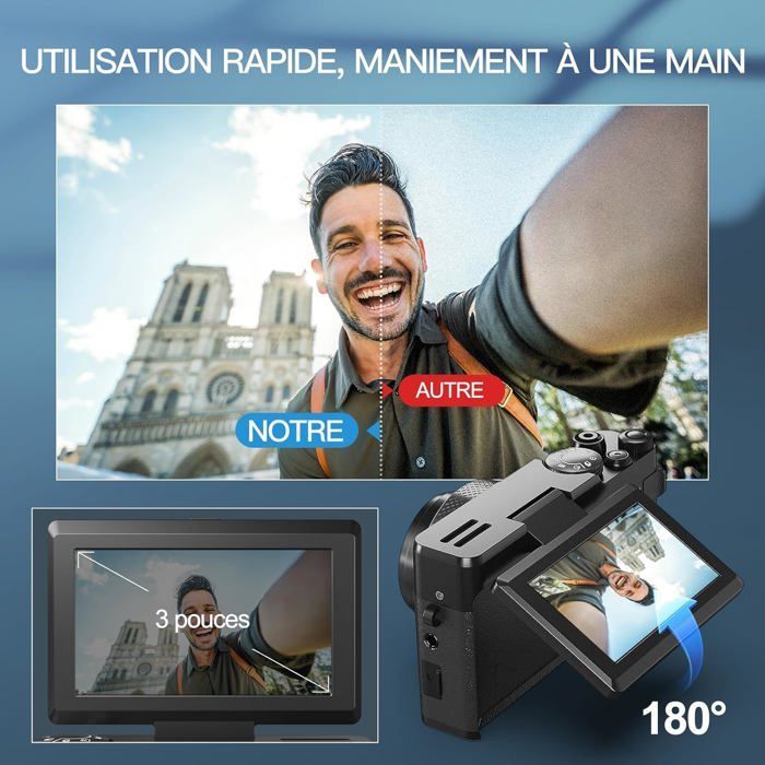 NBD Appareil Photo Numérique 5K 64MP,Vidéo 4K/30fps & Écran Orientable 3