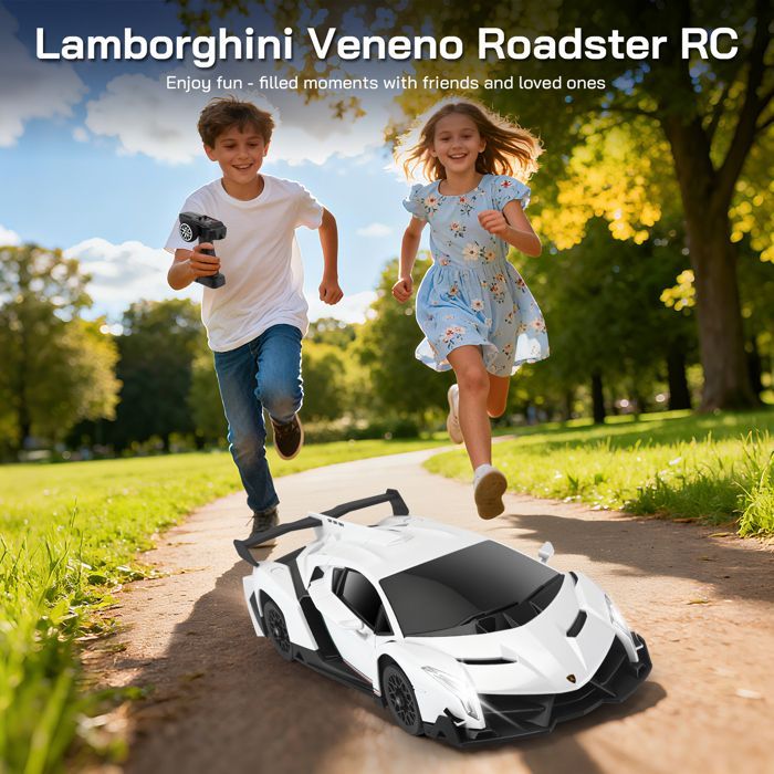 Lamborghini Voiture télécommandée 2,4 GHz 1:18 4WD RC Drift avec yeux LED, 5 km/h, mini Drift voiture, télécommandée, 2,4 GHz