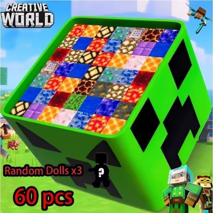 60-Block Magnetic Building Set with Figures and Storage Box – Creative Pixel Art Set for Children