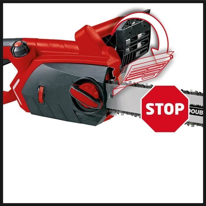 Einhell Tronçonneuse électrique GE-EC 2240 (2200 W, Longueur de coupe 37,5 cm, Guide-chaîne et chaîne Oregon, Démarrage progressif)