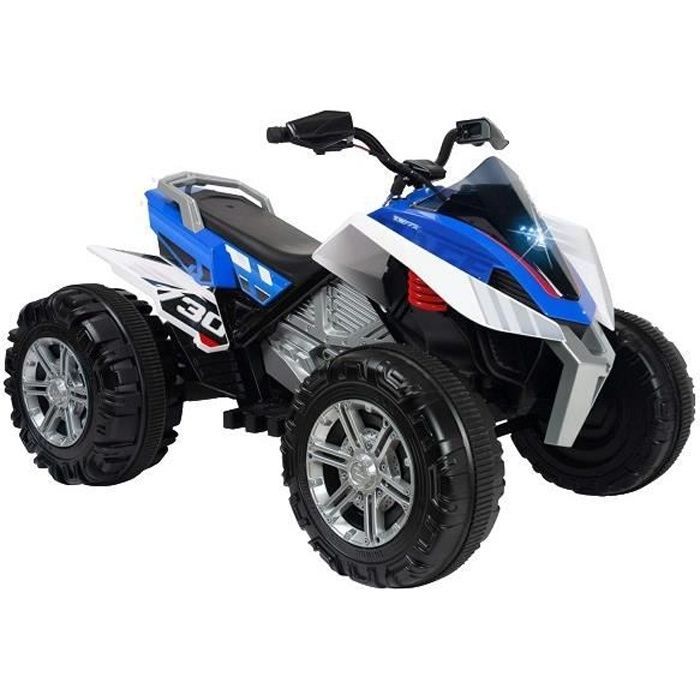 Véhicule à batterie quad Rageboys 12V 118 cm bleu/blanc - INJUSA - Mixte - Extérieur - Electrique