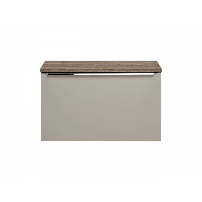 Conjunto de baño con lavabo doble de 160 cm + 4 armarios - Rosario Taupe