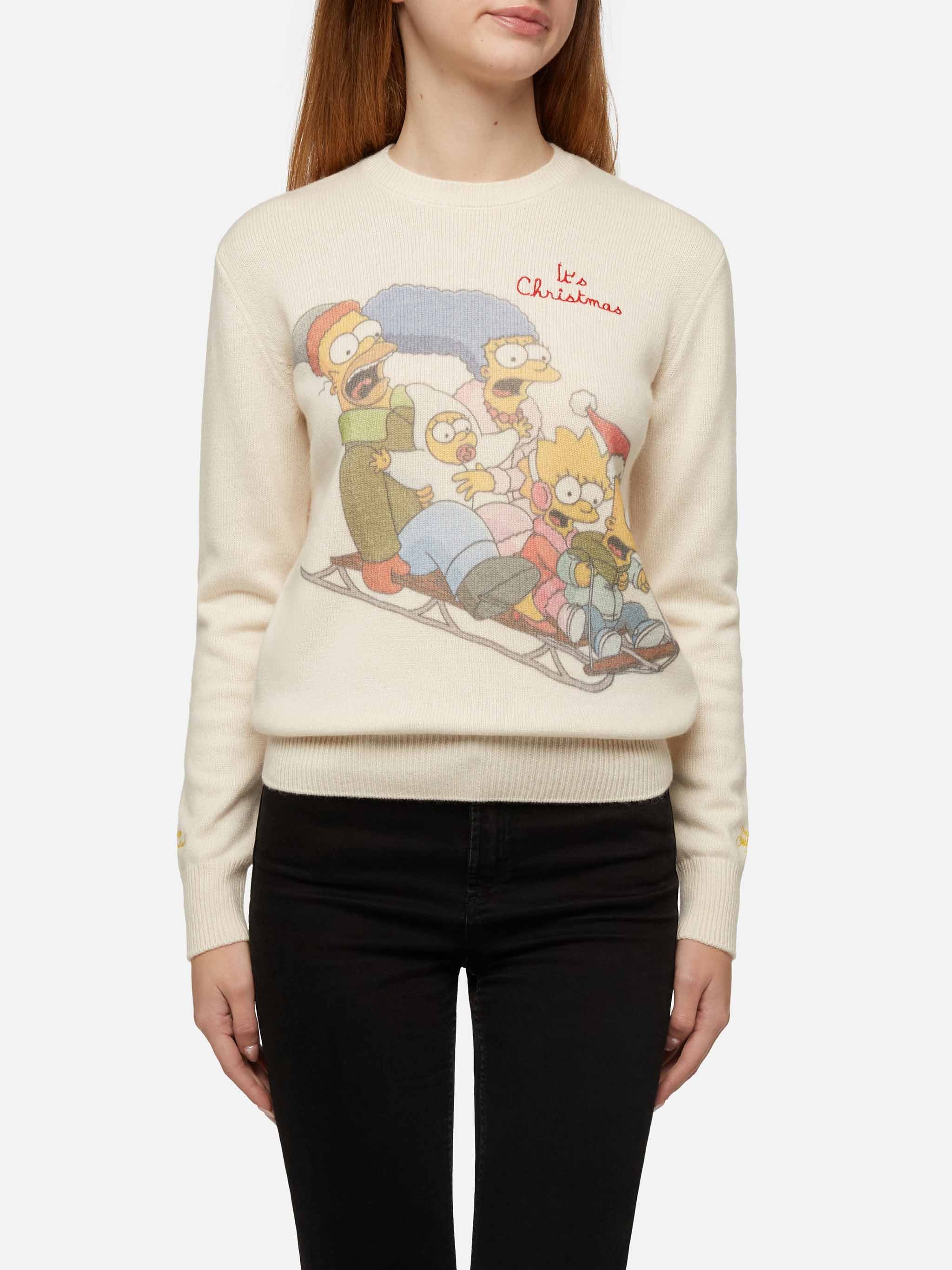 Witte New Queen-trui voor dames met Simpson-familieprint | SIMPSON
