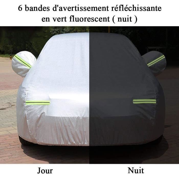 Funda para coche de exterior - MAGICFOX - 490x180x150 cm - Impermeable - Resistente a los rayos UV - Apertura lateral (cremallera)
