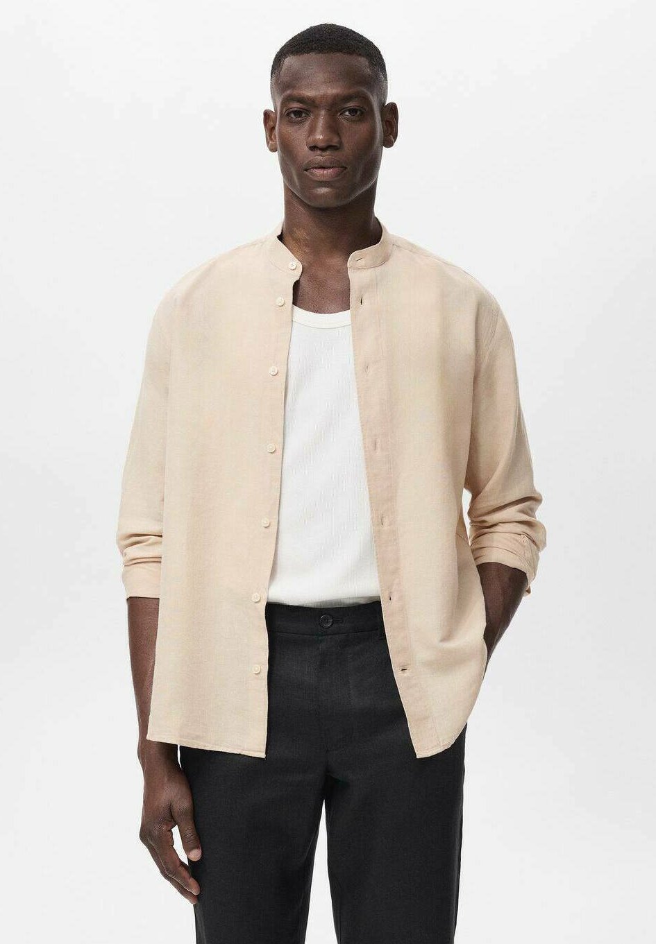 Mango MAO COLLAR - Chemise - sable