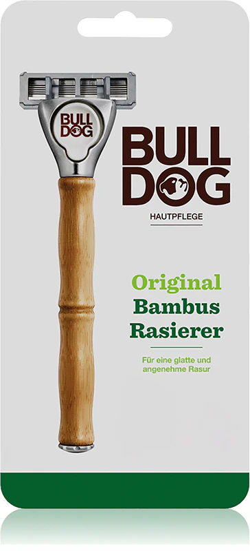 Barbeador Bulldog Original e lâmina de reposição + 2 cabeças de reposição.