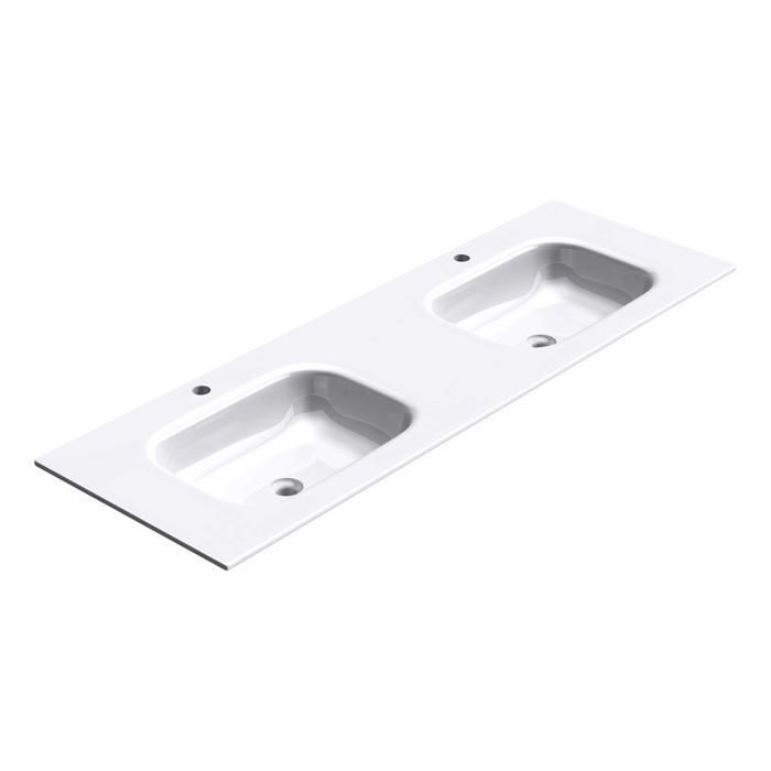 Lavabo blanco de 120 cm con lavamanos empotrado doporro Colossum04 120x48x14cm