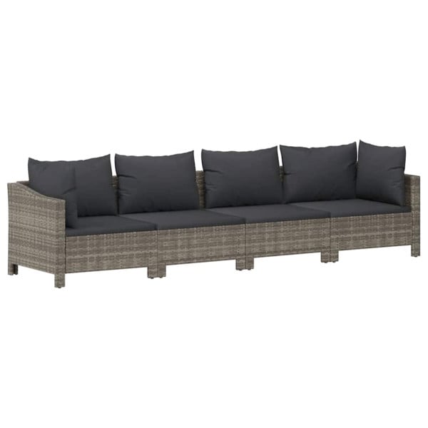 Ogrodowy zestaw wypoczynkowy Szary Technorattan 2x fotel   2x sofa
