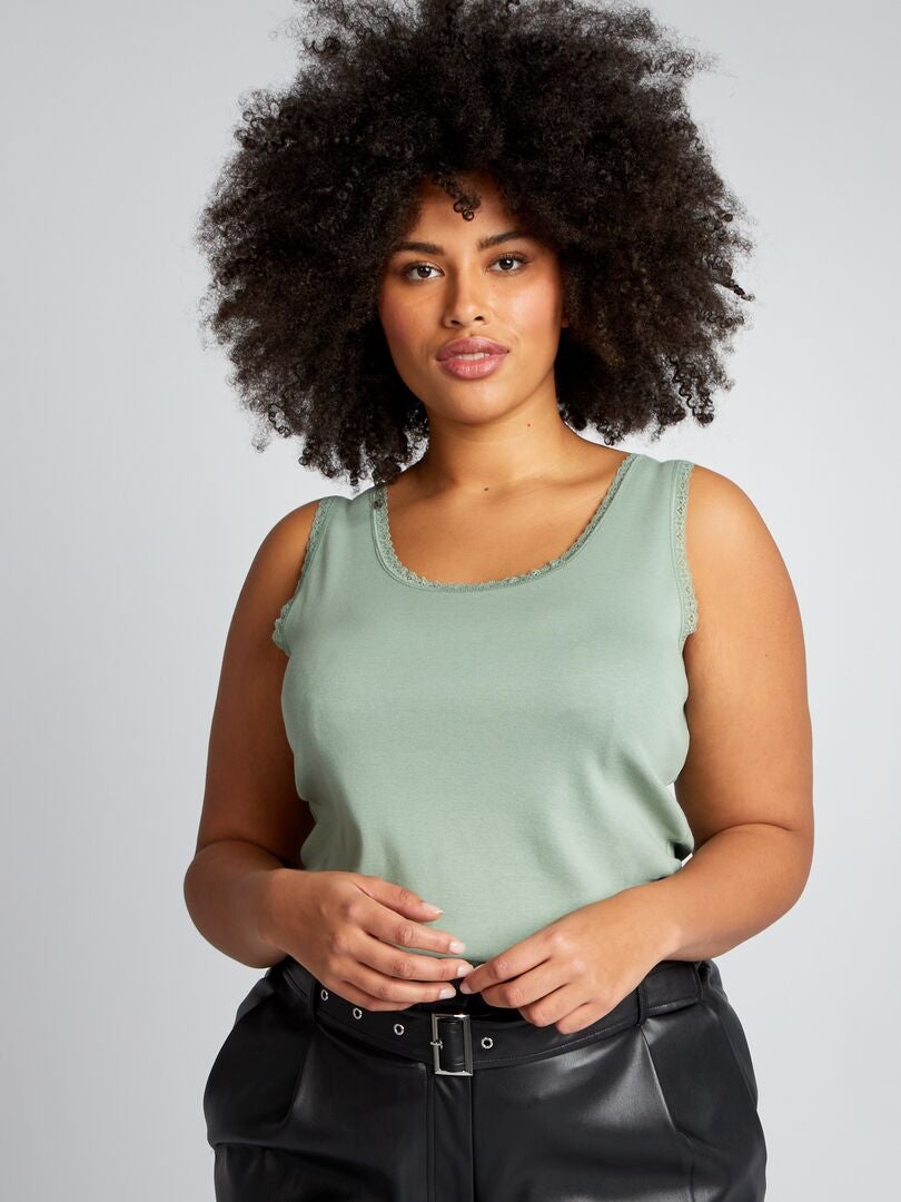 Katoenen tanktop - GROEN