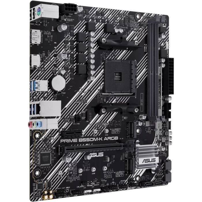 Carte mère - ASUS - PRIME B550M-K ARGB - AMD B550 - Emplacement AM4 micro ATX
