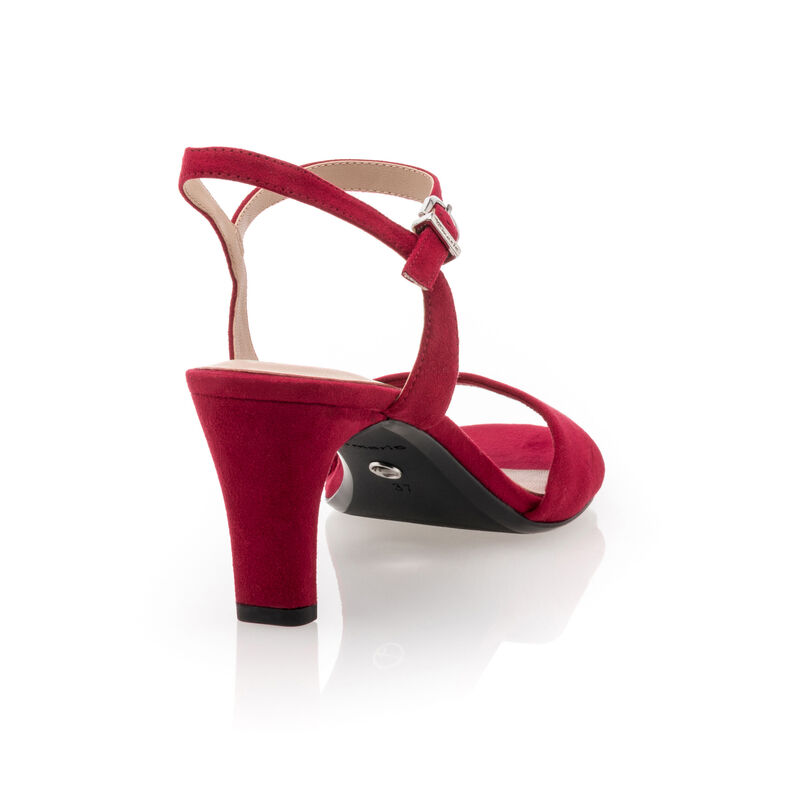Rote Damensandalen / Zehenfreie Schuhe