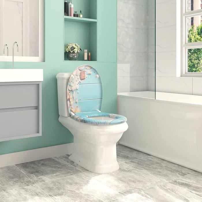 Asiento de inodoro antibacteriano WOLTU, tapa de inodoro de cierre suave para asiento de inodoro con urea-formaldehído, cierre lento.