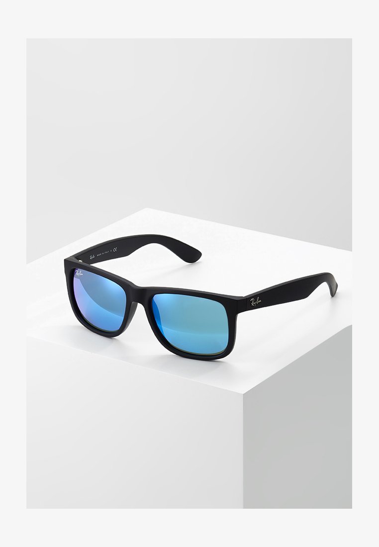 Ray-Ban JUSTIN - Zonnebril - zwart/groen/spiegelblauw