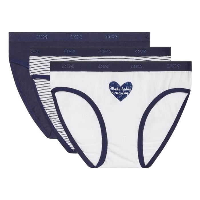 Braguitas para niñas - DIM - The Pockets - Paquete de 3 - Algodón elástico - Estampados coloridos