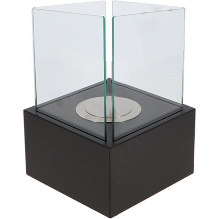 Feuerstelle – FANCY FLAMES – Bioethanol-Tischkamin – Schwarz – 16 x 16 x 16 cm – Umweltfreundlich