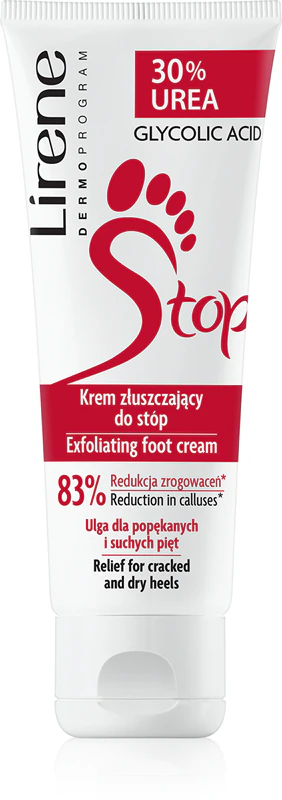 Jemný exfoliačný krém na nohy Lirene Podology Foot Care