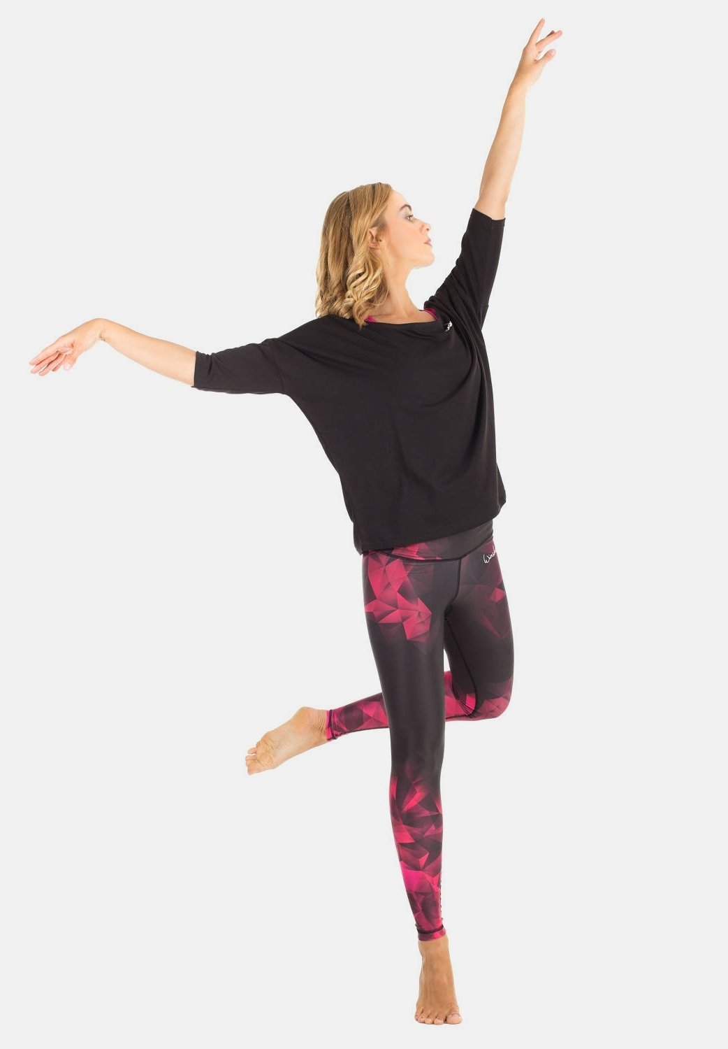 Winshape 3/4 ARM - Sport T-shirt - zwart
