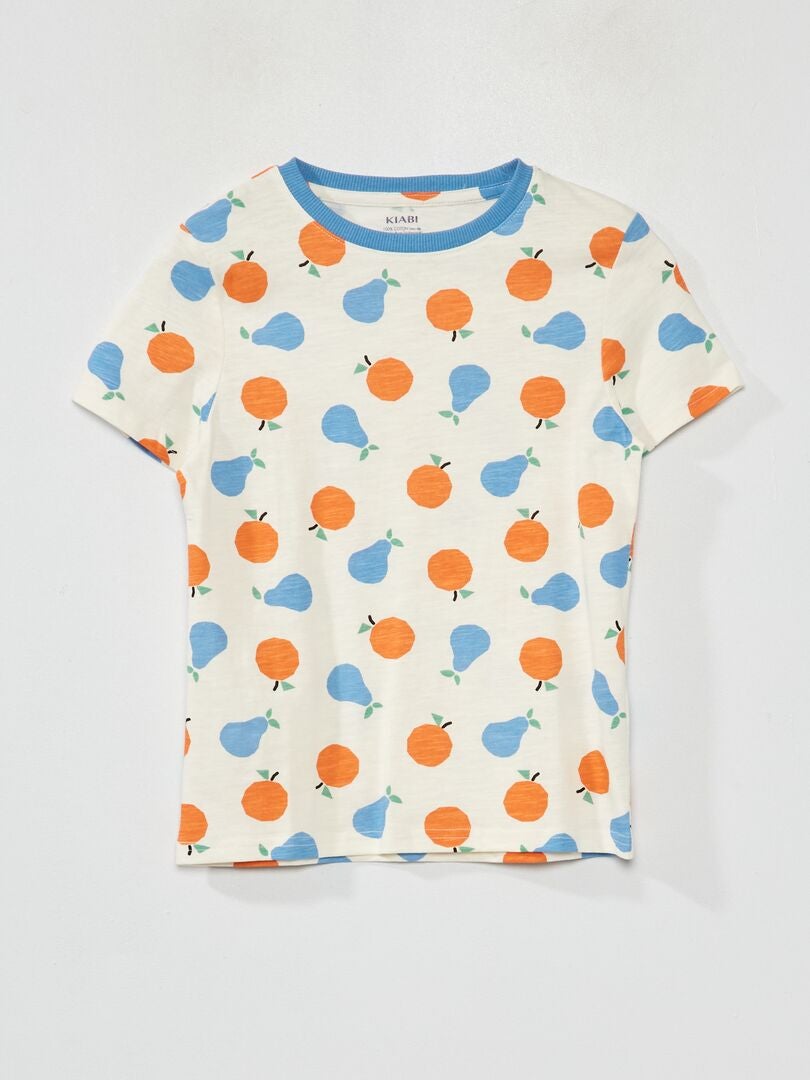T-shirt met korte mouwen en print - WIT