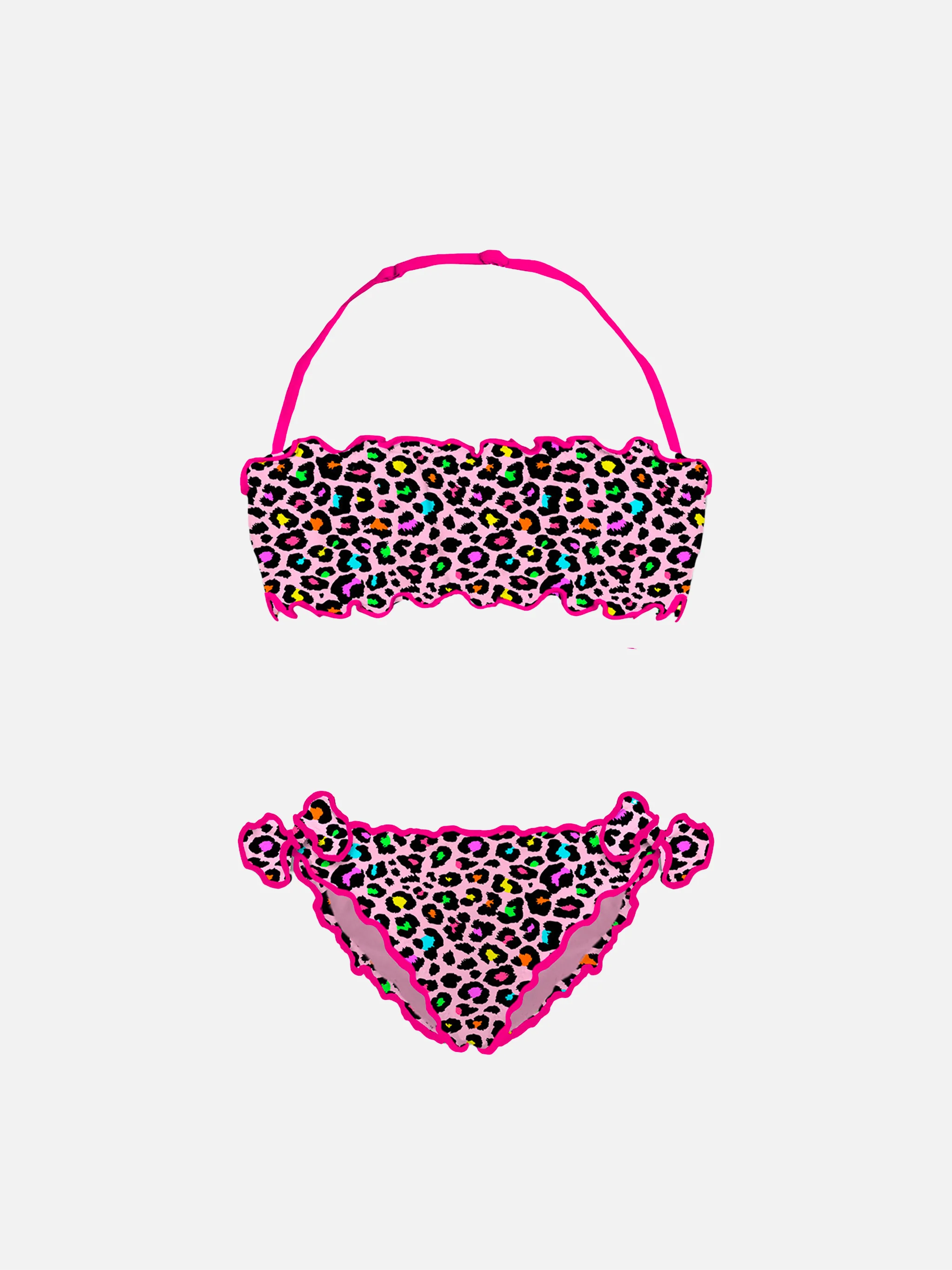 Bandeau bikini met luipaardprint voor meisjes