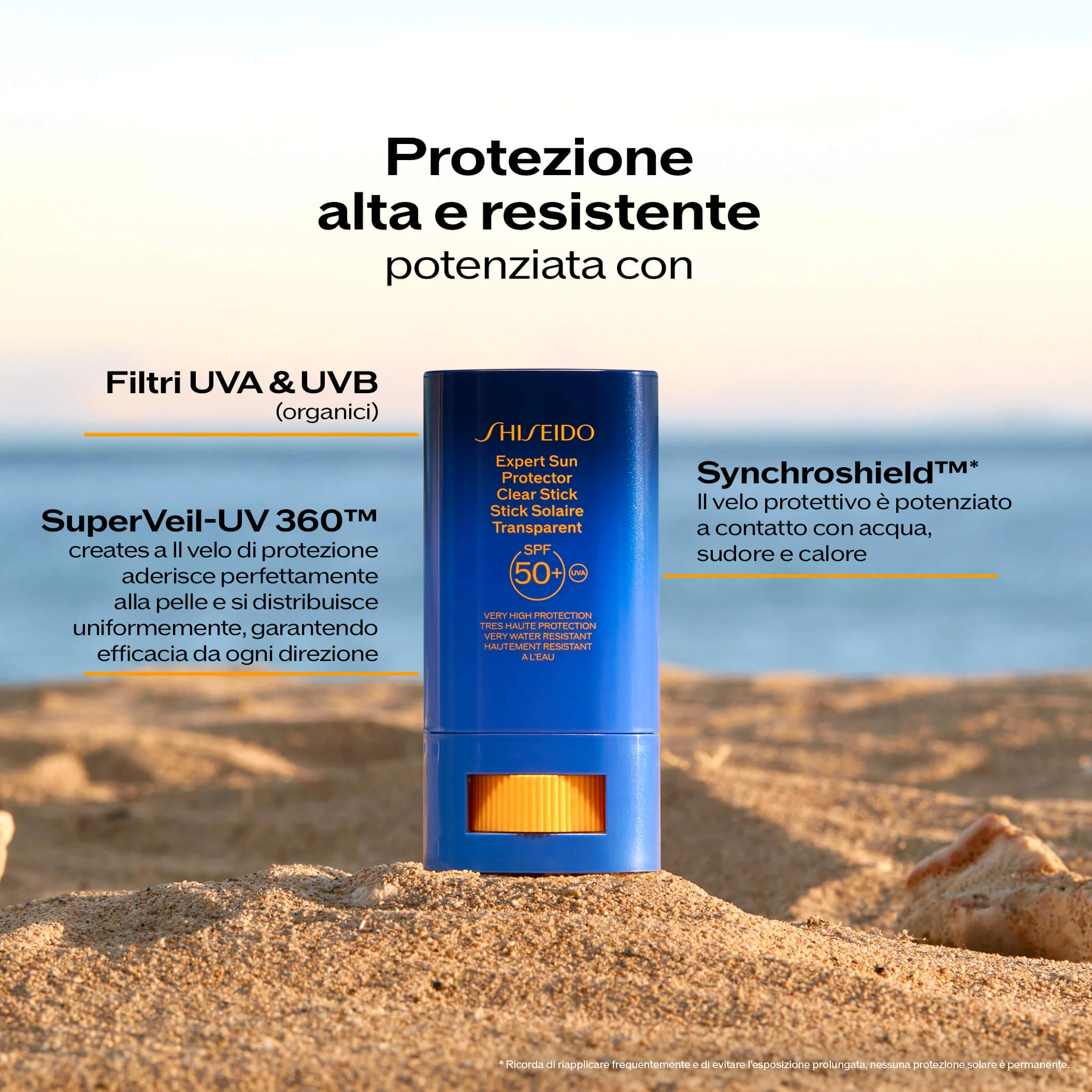 Solari Expert Sun Protector Clear Stick SPF50+ - Stick solare alta prot.