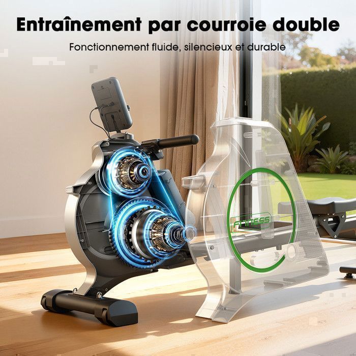 Rameur d'appartement Formill -Silencieux -16 Niveaux de Résistance magnétique -Capacité 160Kg  -Ecran LED -Compatible Kinomap