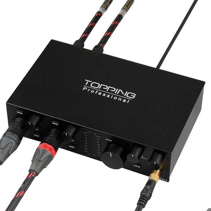 Topping Professional E2x2 – Interface audio USB 24-bit/192kHz avec préampli micro ultra-linéaire