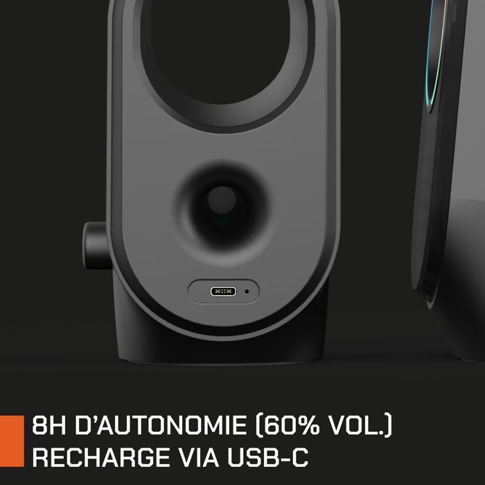 Enceintes bluetooth gaming - NOVA GAMING - Cygnus - LED RGB - Noir