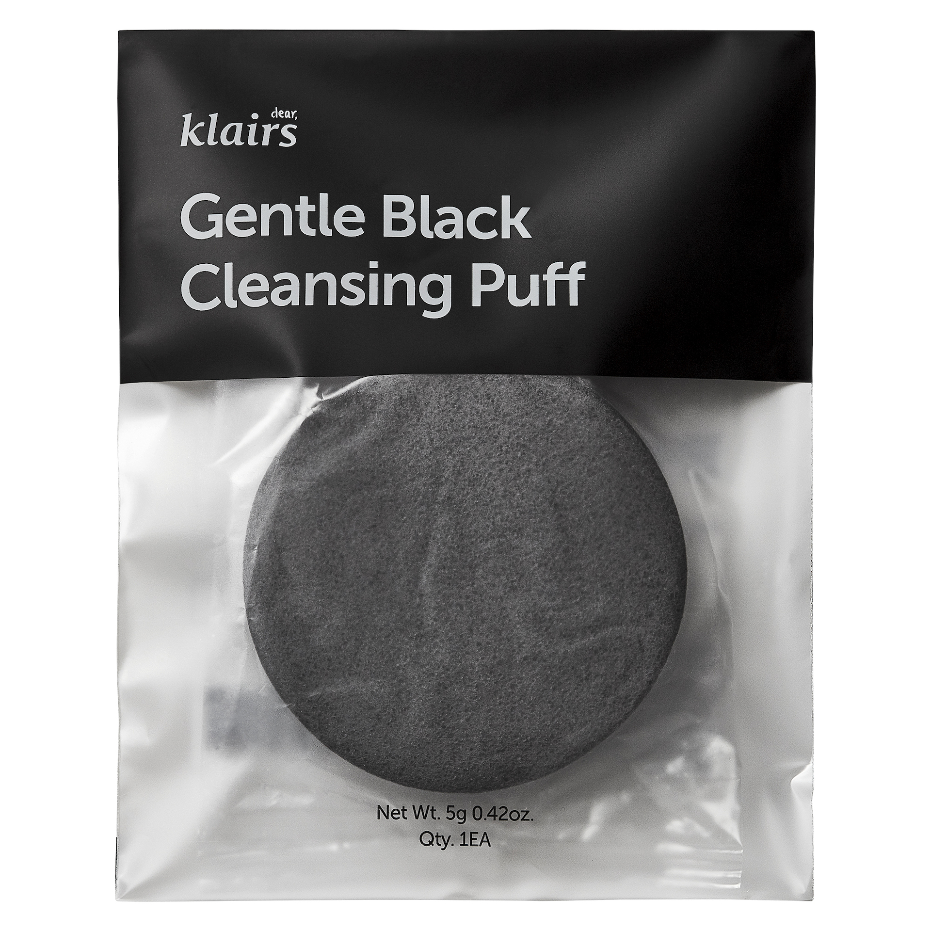Gyengéd fekete tisztító puff - Klairs