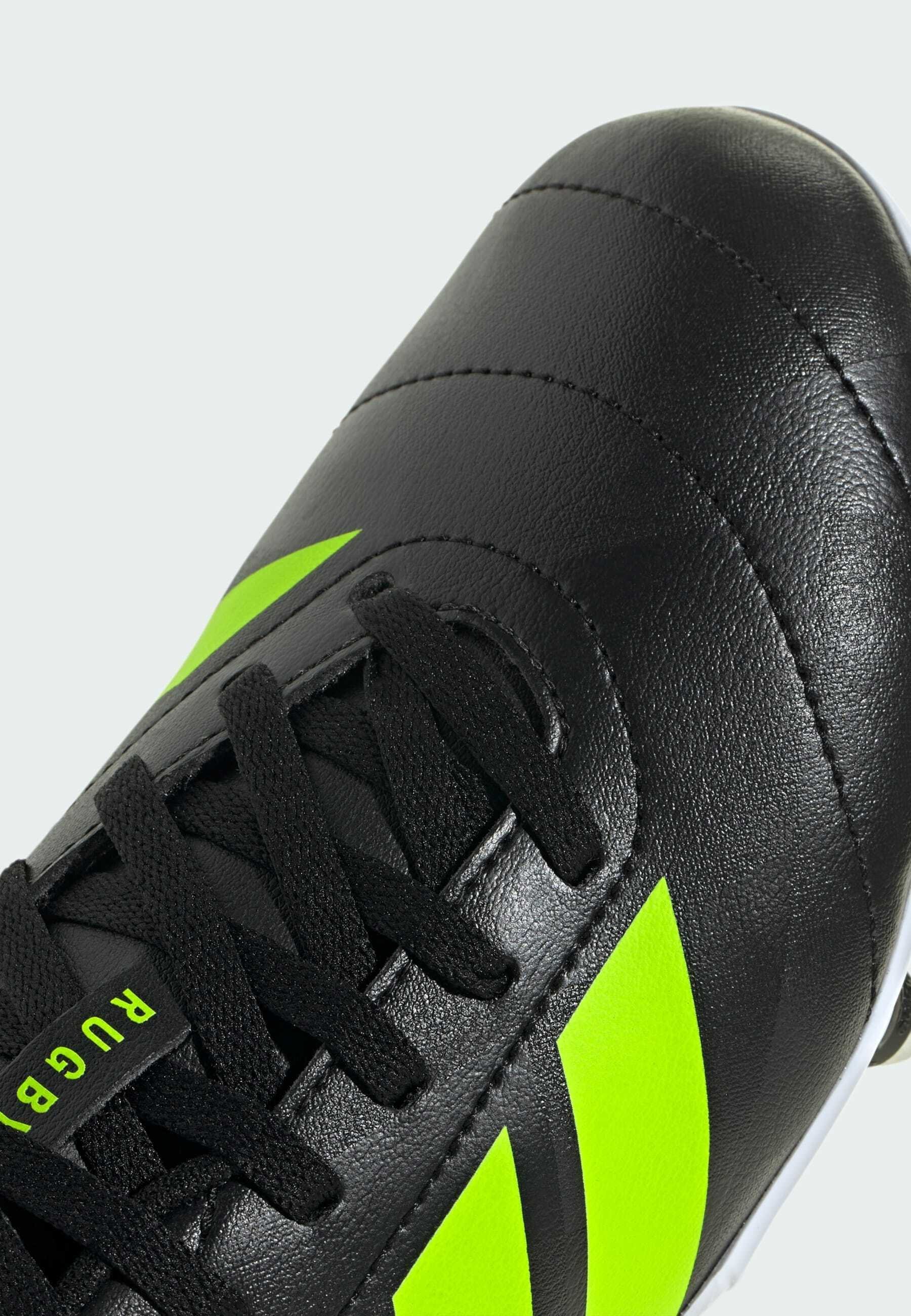 adidas Performance RUGBY JUNIOR SOFT GROUND - Voetbalschoenen voor stevige ondergrond - core black lucid lemon cloud white