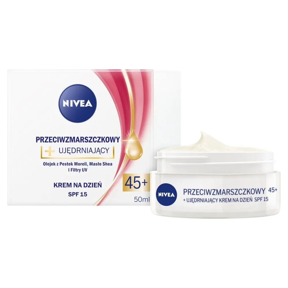 Nivea Przeciwzmarszczkowy + ujędrniający Krem na dzień SPF 15 45+