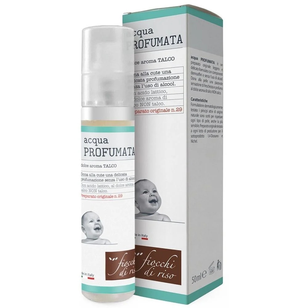 Rijstvlokken, verfrissend geurend water, talkpoeder, 50 ml