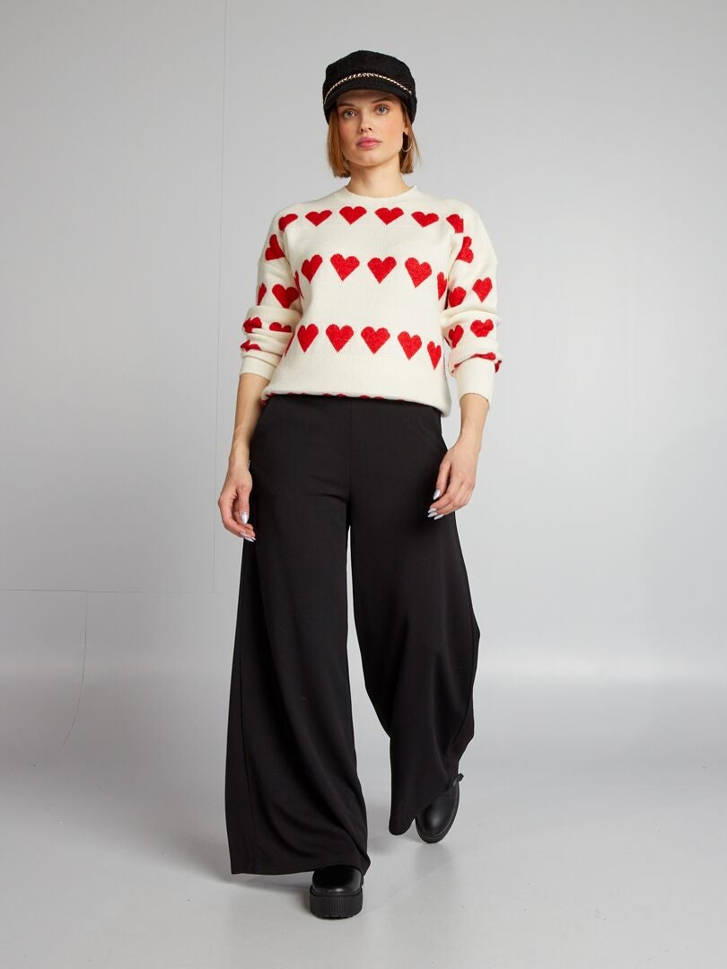 'JDY' broek met wijde pijpen - zwart