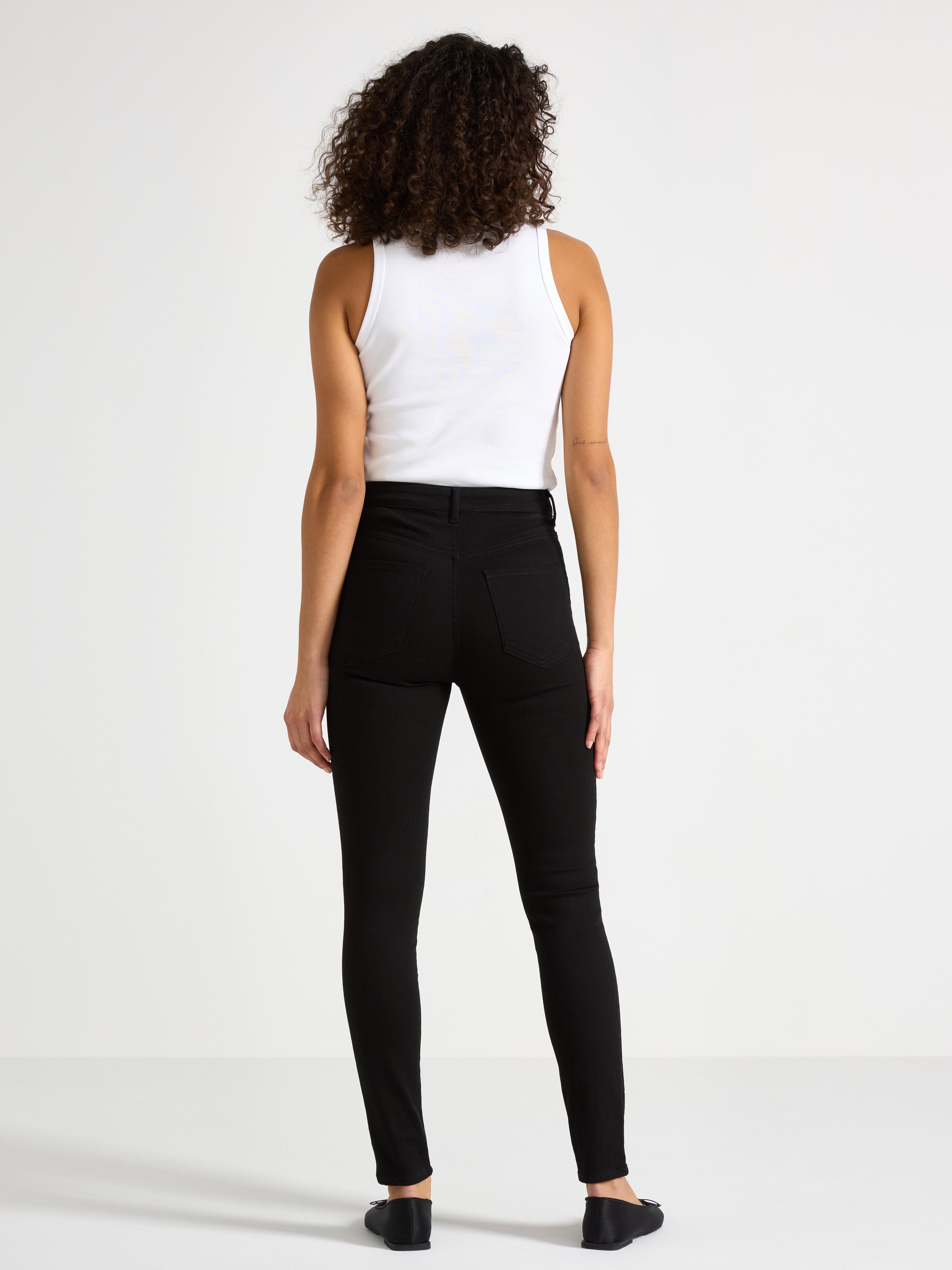 Calça jeans skinny de cintura alta VERA preta