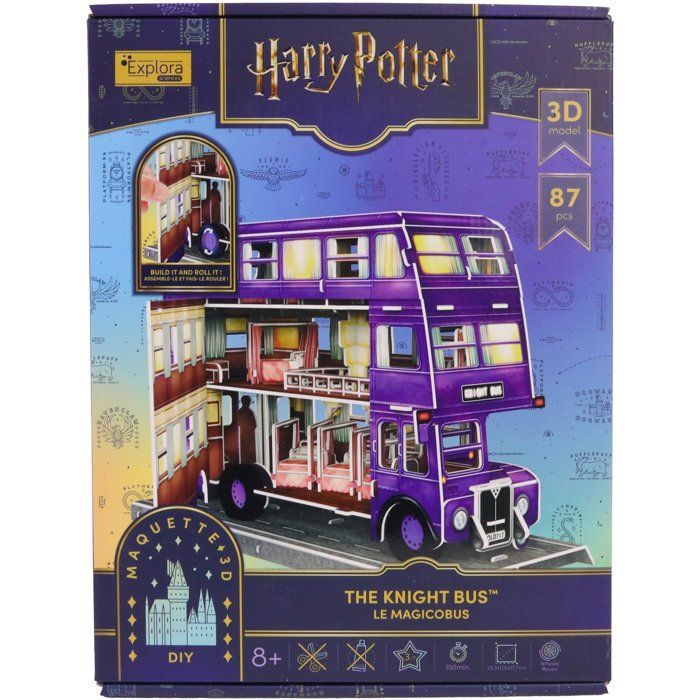 Rompecabezas 3D - Autobús Noctámbulo - EXPLORA - 540310 - Licencia de Harry Potter - 87 piezas - Para mayores de 8 años