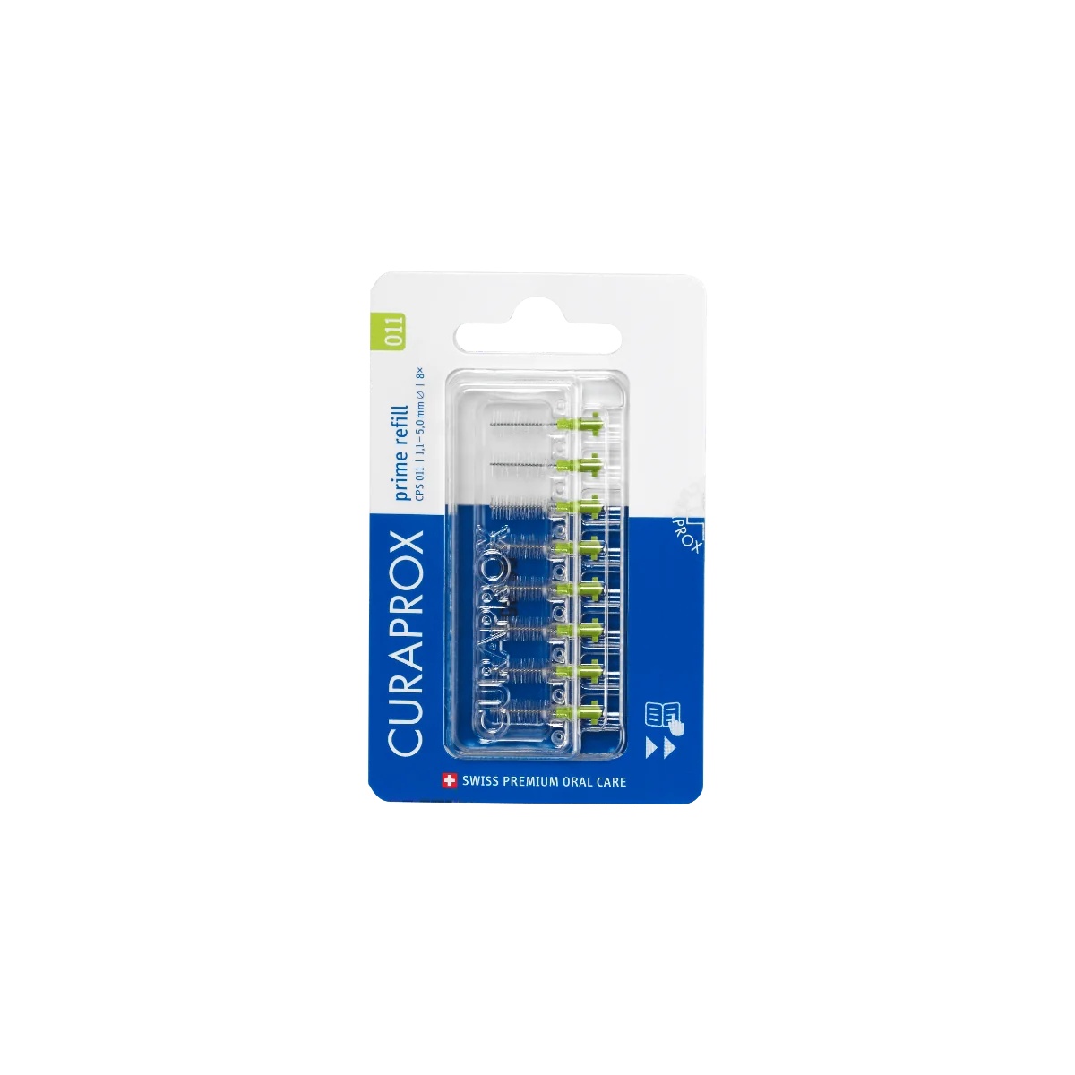 Cepillo interdental de repuesto CURAPROX Cps 011 Prime, color verde lima/verde.