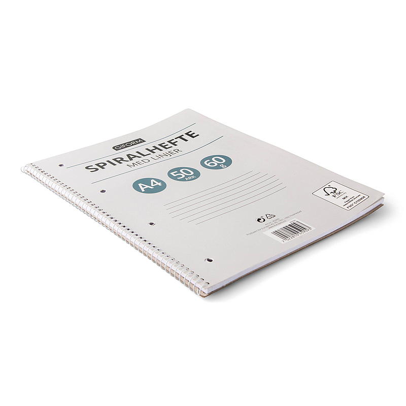 Giform Spiral notesbog A4 50 ark, linjeret