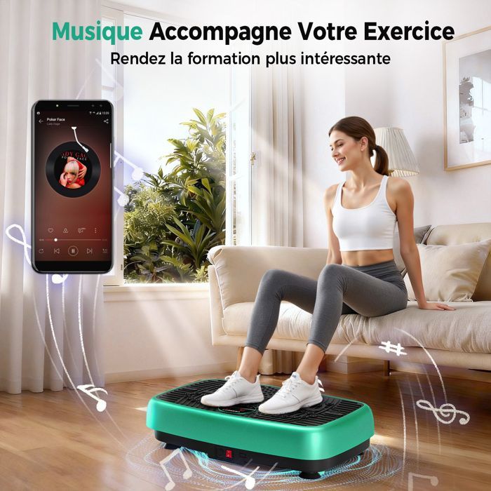 Plateforme Vibrante 2026 Neu 3D Plateforme 120 Vitesses avec Télécommande et écran LED - Massage - Bluetooth Intégré - 200kg Max