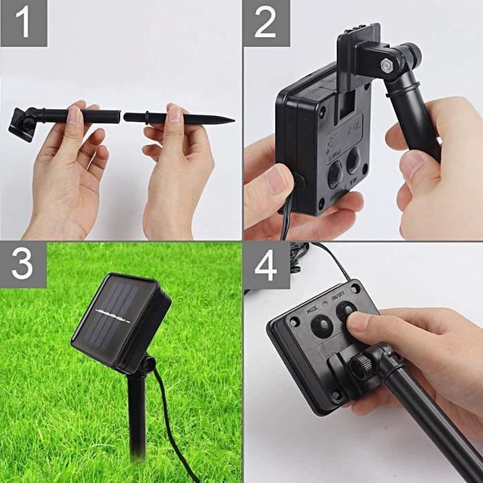 Guirnalda de luces solares en forma de lágrima de 7 m con 50 LED, 8 modos, resistente al agua para exteriores, ideal para fiestas en el jardín, Navidad, etc. (Color)