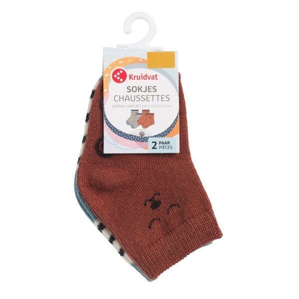 Kruidvat Babysokjes<br>bēšs, roestbruin, 0-6m, 2 pāri