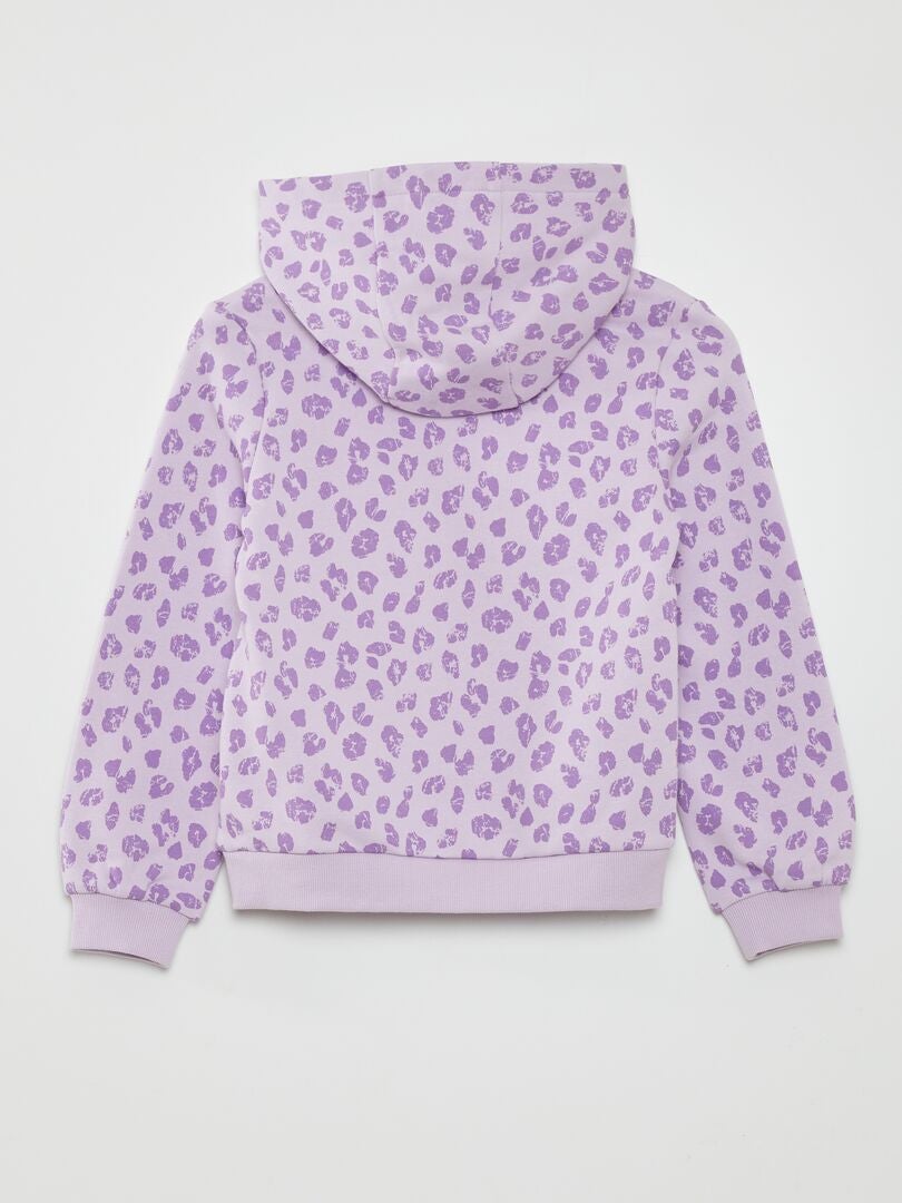 Hoodie met luipaardprint - PAARS