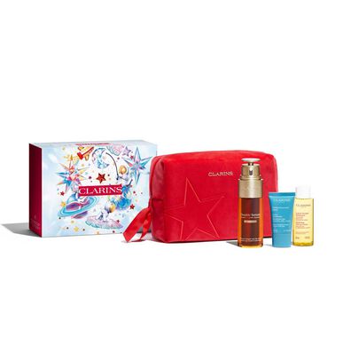 Clarins Double Serum Light & Crème Hydra-Essentiel Pack Ragyogó hidratáló arcszett 1 egység 1 egység