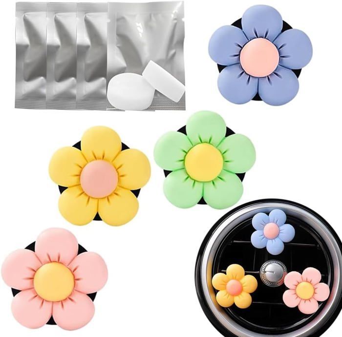 4 ambientadores para coche, ambientadores con forma, accesorios para coche, accesorios de decoración para coche para mujeres